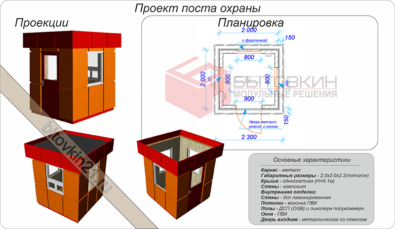 Проект поста охраны
